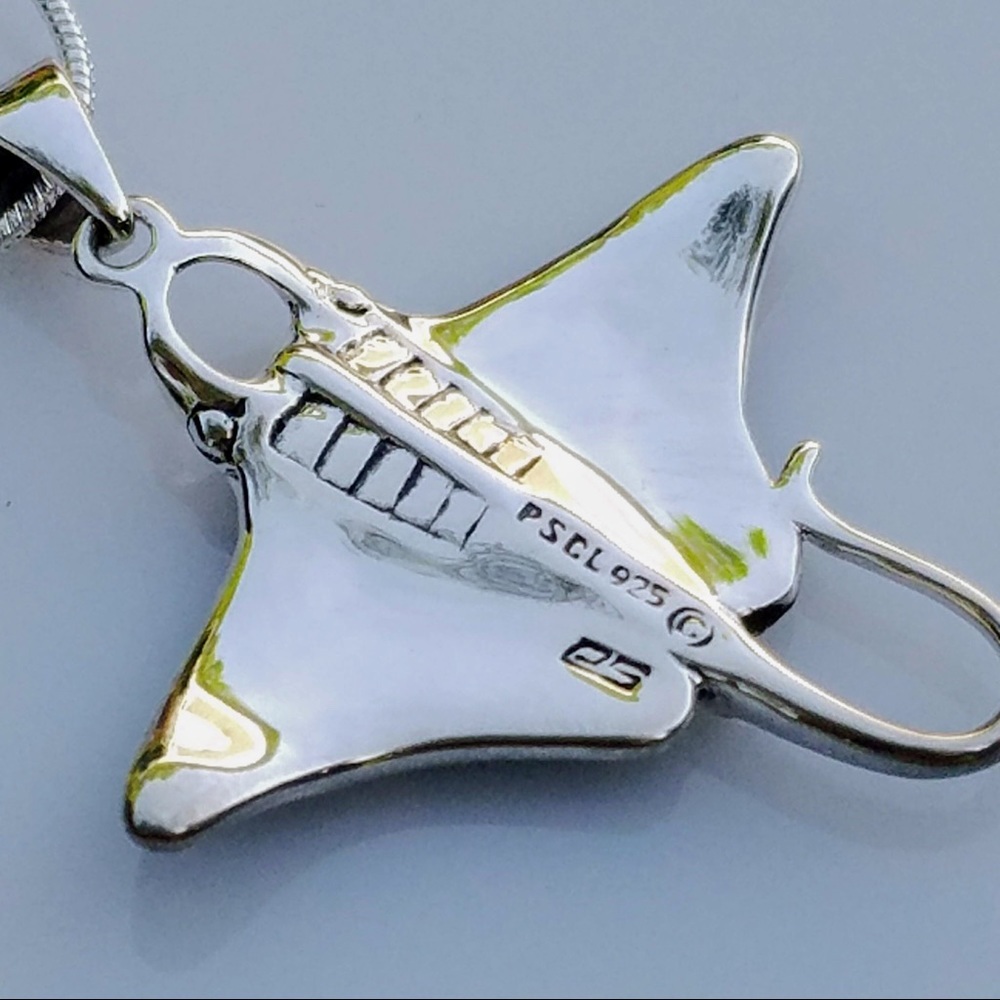 🆕 Sterling Silver Stingray With Paua Shell Inlay - Picture 6 of 6